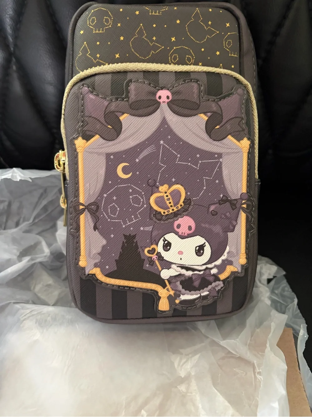 Loungefly Kuromi Purple and Brown Mini Crossbody Bag